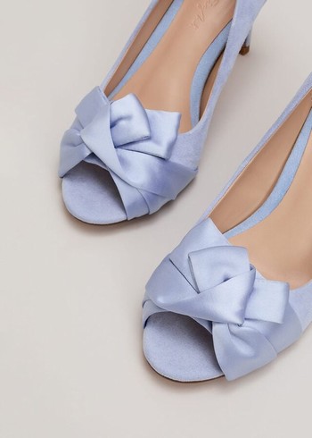 Phase Eight Satin Twist Peeptoes Heels Blue USA | 0421859-YD